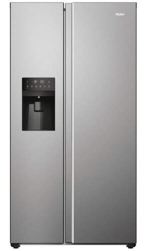 Frigor&iacute;fico Americano Haier HSR5918DIMP - Clase D, NoFrost MultiAirFlow, Dispensador de hielo, Inox