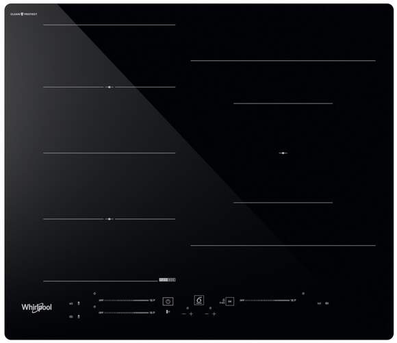 Placa Inducción Whirlpool WFS9860CPNE - 60 cm, 3 Zonas, Vidrio, Cerámica, Negro