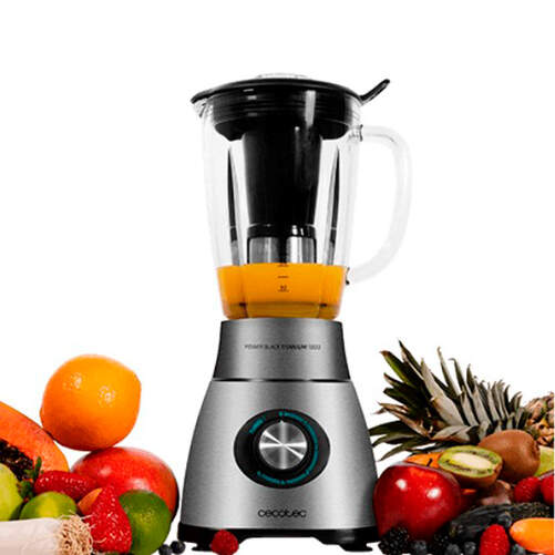 Batidora Vaso Cecotec Power Black Titanium 1800 - 1800W, Jarra 2.1 Litros, 6 Cuchillas Titanio