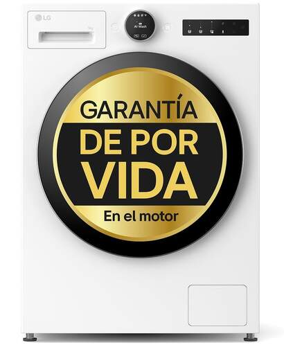 Lavadora LG F4X7009TWS - 9 kg, 1400 rpm, Clase A-40%, Turbowash, 19 programas, 71 dB