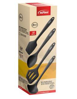 UTENSILIOS COCINA INOXIBAR 35391 SET 4 SILICONA