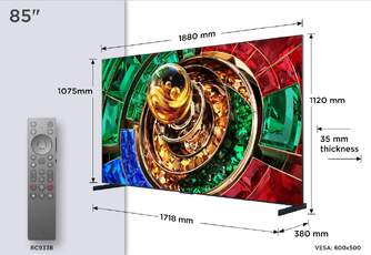 TV TCL 85%%%quot; 85RM9L UHD RGBMINILED GOOGLETV 144H B%%%amp;O