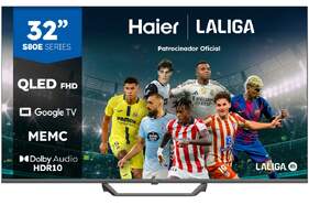 TV Haier 32" QLED H32S80EFX - Full HD, Google TV, Bluetooth 5.1, HDR10, peana central