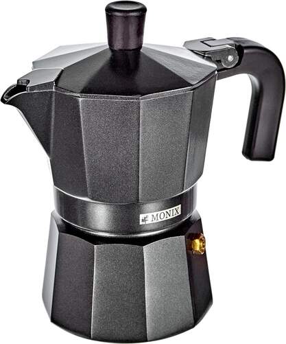 Cafetera Monix Vitro Noir - Capacidad de 3 tazas