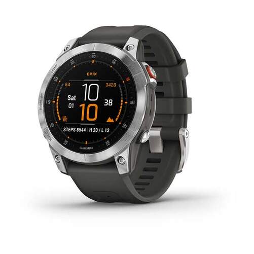 Garmin Epix (Gen 2) Acero Plata Gris - 1.3" Táctil, PulsiOX, Sensores ABC, GNSS, Mapas, Notificación