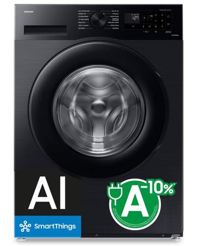 Lavadora Samsung WW90CGC04DABEC - Clase A-10%, 9 Kg, 1400 rpm, 52 dB, Negro