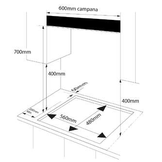 ENCIM. ARTICA ACG60301 3F CRISTALGAS FORJA WOK