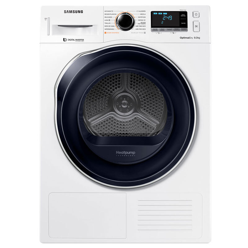 Secadora bomba calor Samsung DV80M6210CW - A+++, Super Speed 35, OptimalDry, AirWash