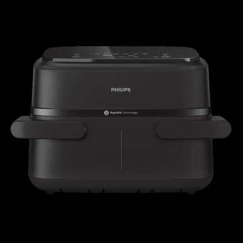 Freidora Aire Philips NA150/00 - 7,1 L, 2450 W, 2 Cestas, Negro