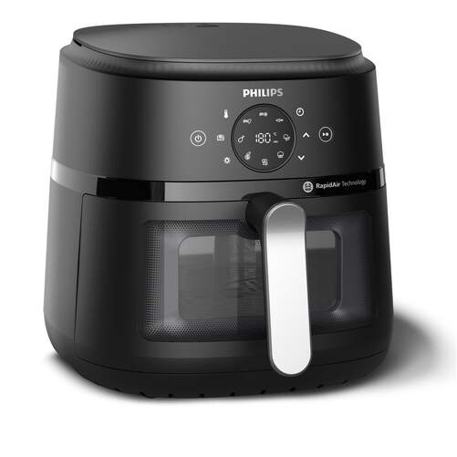 Freidora de aire Philips NA231/00 - 6,2 litros, 1700 W, con ventana, 13 programas, negro