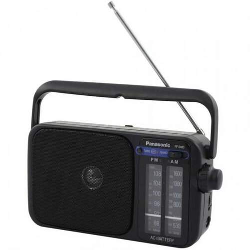 Radio portátil Panasonic RF2400DEGK Negra - Radio FM y AM, iluminación LED, altavoz 4"