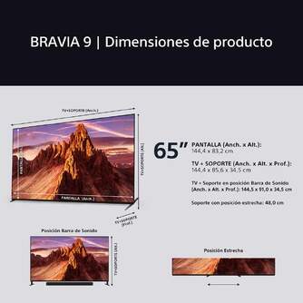 TV SONY 65%%%quot; K65XR90 UHD MINILED QLED GOOGLETV 120H