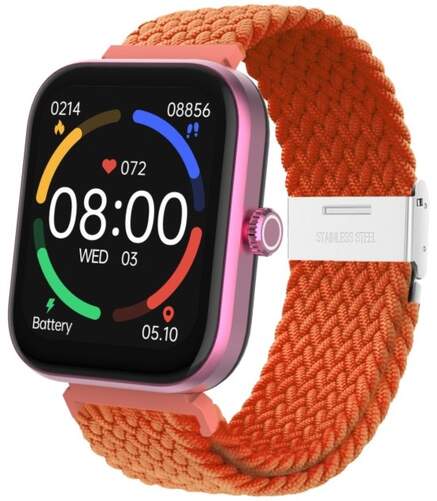 Smartwatch DCU Los Angeles Purple - Incluye 2 correas, Rosa y naranja