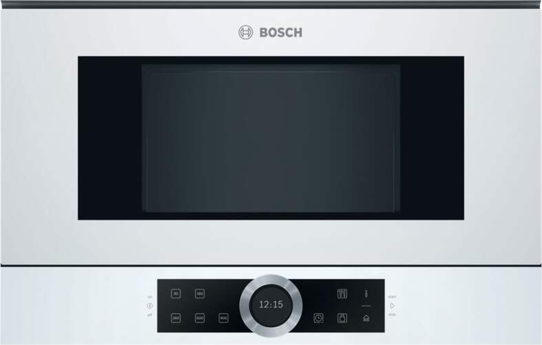 Microondas Integrable Bosch BFL634GW1 - 900W, 21 Litros, Programas Automáticos, Sin Plato, Blanco