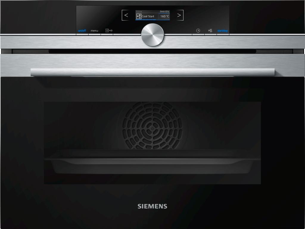 Siemens Horno Cb675gbs3 iq700 integrable 47l acero inoxidable 60x45.5cm compacto 47 56.8 hidro y 60x45cm recetas programadas con cookcontrol clase multifuncion pirolitico 60