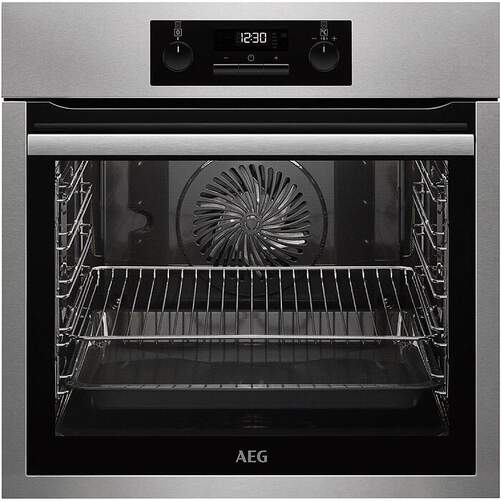 Horno AEG BPS331120M  -  Clase A+, 71L, 10 Funciones, Pirólisis, Display LCD, Inox antihuellas