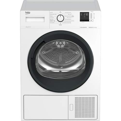 Secadora Bomba Calor Beko DS8512CX - A+++, 8kg, 15 Programas, Condensación, Inverter, Blanca