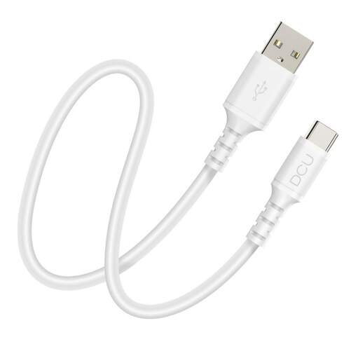 Cable DCU 30402076 - USB C a USB A 2.0, cable 1 m de silicona flexible, blanco