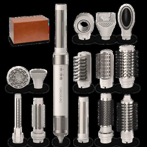 Moldeador Cecotec Bamba C.Care 252 - 14 en 1, 1400 W, 3 Velocidades, Champán