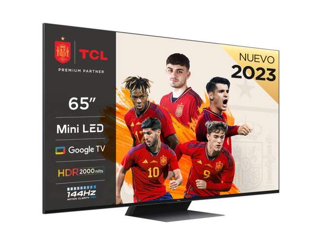 TV 65" MiniLED TCL 65C845 - QLED 4K 144Hz, HDR2000, Google TV, Dolby Vision/Atmos 60W, Gaming