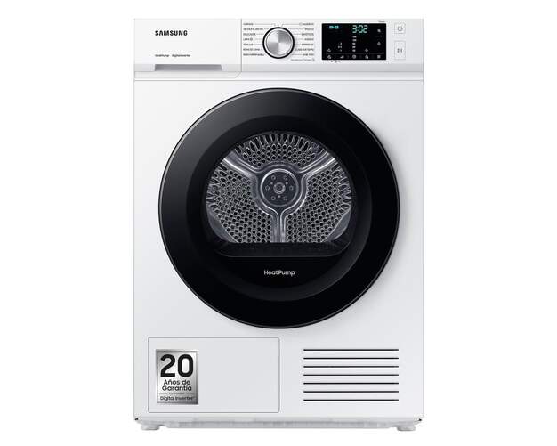 Secadora Bomba Calor Samsung DV90BBA245AW/EC - Clase A+++, 9kg, Vapor, Inverter, OptimalDry