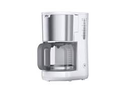 Cafetera Goteo Braun KF1500WH - 1000 W, 10 Tazas, OptiBrewSystem, Blanco