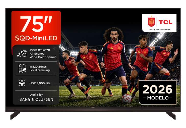 TV 75" TCL SQD-Mini LED 75X11L - 4K Ultra HD, 144 Hz, 4Google TV, Dolby Atmos 360 W, HDR10 y HLG