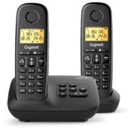Tel&eacute;fono Inal&aacute;mbrico Gigaset Basic 100 Negro Duo - 11 h conversaci&oacute;n, pantalla 1,5", remarcado