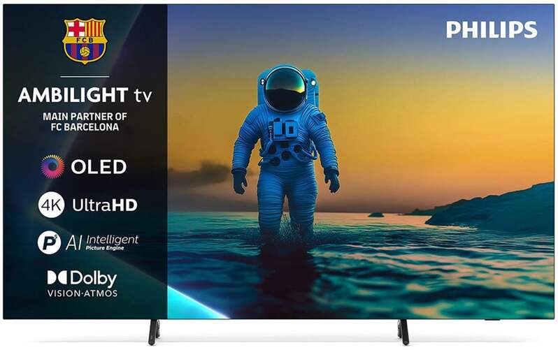 TV Philips 77" OLED 77OLED820 - 4K Ultra HD, Google TV Ambilight, Motor P5 con IA, HDR10+ Adaptive