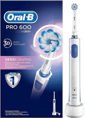Cepillo dental Oral-B PRO600 Sensi UltraThin - Limpieza 3D, Temporizador