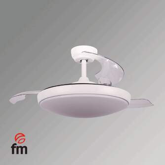 VENTILADOR TECHO FM VR1100 107CM RETRAC BLNCO/MDRA