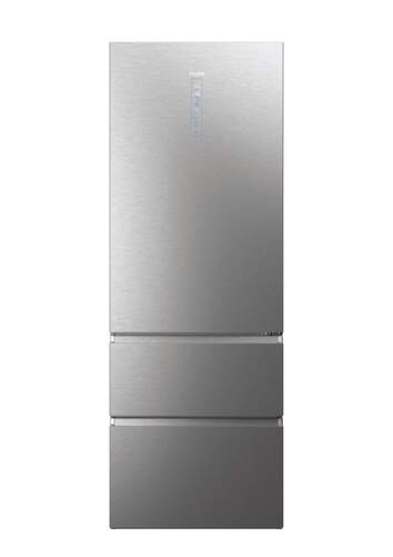 Frigorífico Combi Haier HTW7720DNMP - Clase D, 486 litros, 200x70x68 cm, 3 puertas, No Frost, Inox