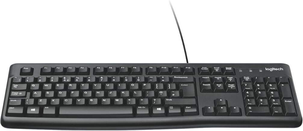 Teclado Logitech K120 USB Negro - Teclado num&eacute;rico, Cable USB 1,5 m, &aacute;ngulo ajustable