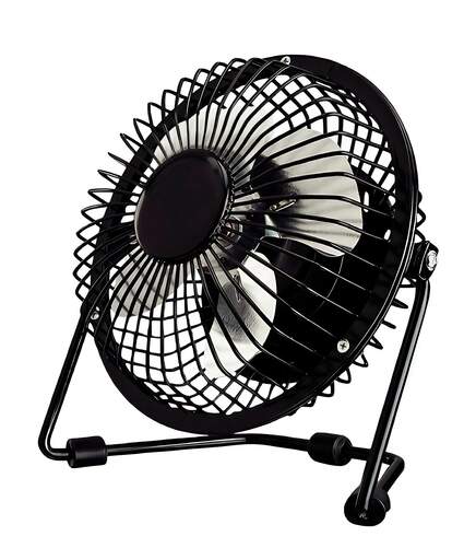 Ventilador Sobremesa Artica - 4 Aspas, 10 cm, Carga USB, 2,5 W, Negro