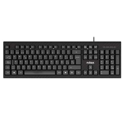 Teclado Nilox NXKBE000011 Negro - Con cable USB-A de 1,5m, de membrana, con teclado numérico
