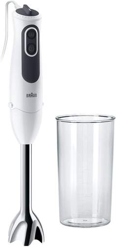 Braun Minipimer 3 mq3100wh smoothie batidora de mano 750w con brazo metal 11 velocidades antisalpicaduras powerbell plus vaso medidor 600 ml color blanco 750 capacidad 0.6 l mq3100 21 3100