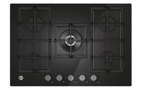 Placa Gas Hoover HIS633SCTTWIFI - 5 fuegos, 75 cm, cristal negro