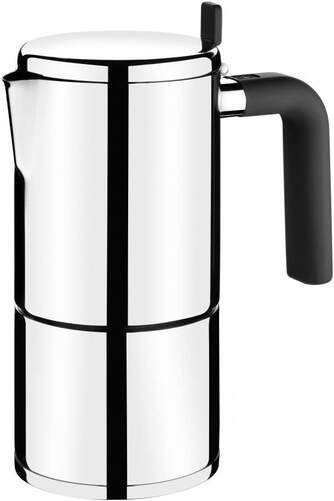 Cafetera Italiana Bra Bali 6 Tazas - Triple Fondo Difusor, Acero Inoxidable 18/10