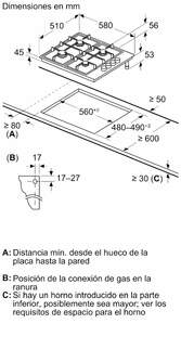 ENCIM. BALAY 3ETX463BB 3F 60CM GAS INOX