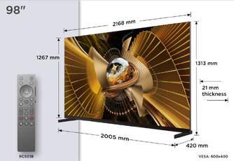 TV TCL 98%%%quot; 98X11L UHD SQDMINILED GOOGLETV 144H B%%%amp;O