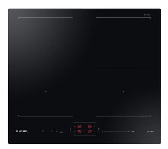 Placa de inducción Samsung NZ64B5066FKU1 - 4 Fuegos Dual Flex, 7400 W, 60 cm, color negro