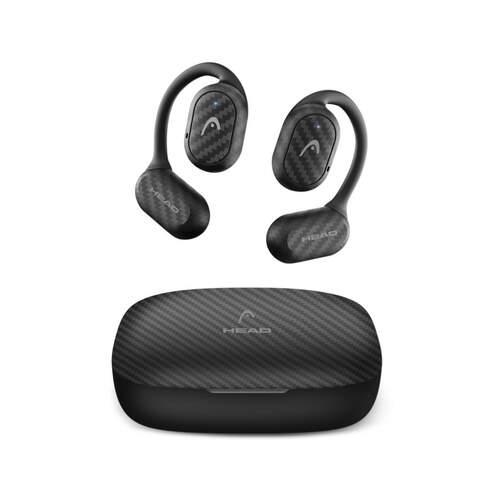 Auriculares Head - 6 h de autonomía (30 con estuche), diseño Open Ear, resistentes al sudor, negro
