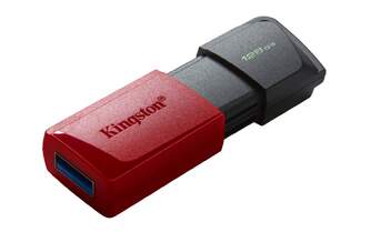 MEMORIA USB KINGSTON 128GB NEGRO/ROJO RETRACTIL