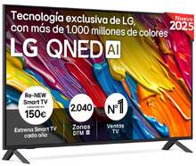 TV LG 55" QNED 55QNED82A6B - 4K Ultra HD, Alfa7, WebOS 25, 20 W RMS, HDR10