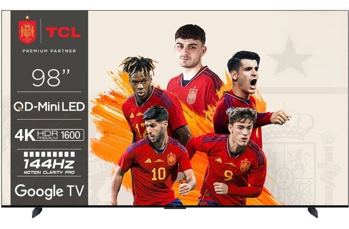 TV TCL 98" 98C805 - Ultra HD, MiniLED, QLED, Google TV, 144 Hz