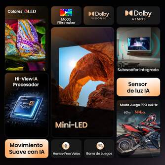 TV HISENSE 100%%%quot; 100U7Q UHD MINILED SMART TV 165HZ