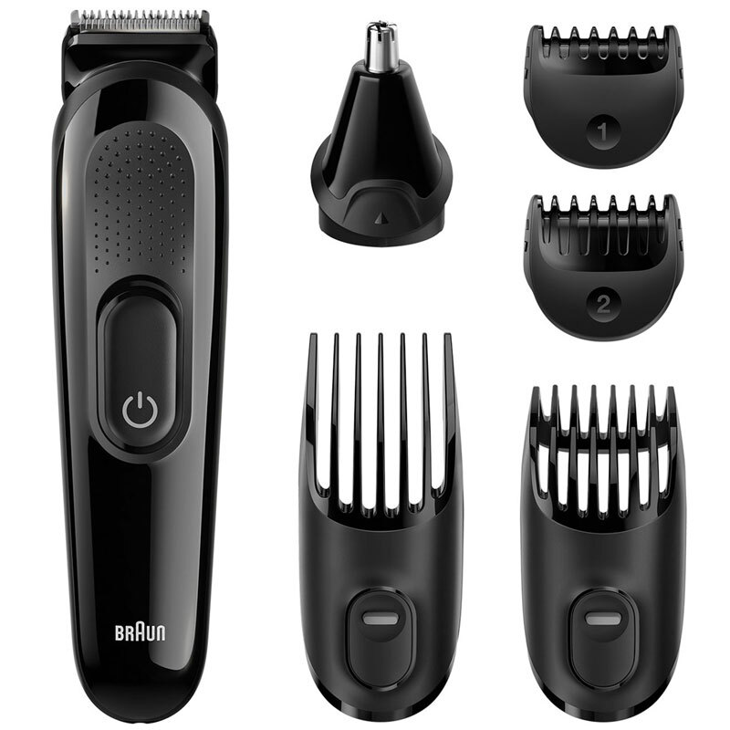 Afeitadora Braun MGK3020 - Set de afeitado 6 en 1 para cabeza y cara, 40 min de autonomía