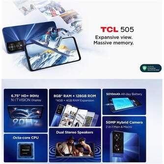 SMARTPHONE TCL 505 T509K3 6/256 6,75%%%quot; OCEAN BLUE