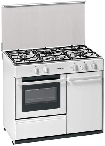 Cocina de gas butano Meireles G-2940 V W - 4 Fuegos + Horno con grill, Tapa protectora, Blanca