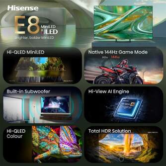 TV HISENSE 65%%%quot; 65E8S UHD MINILED SMART TV 144HZ